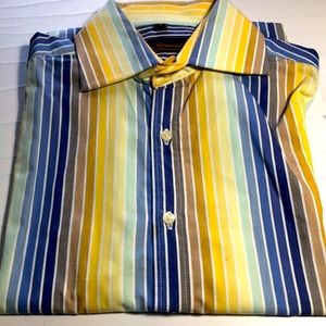 Ben Sherman mens long sleeve shirt multi color button down, small